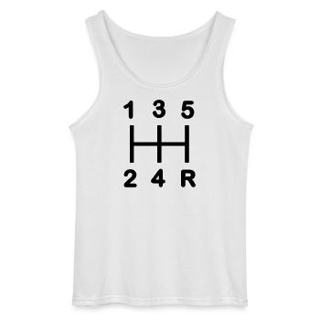 Five-speed gearbox - Gildan Men’s Tank Top - white - Front - AI Model Male 185 dark (185cm)