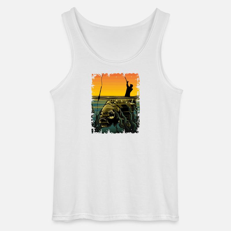 Karpfenfischen-Design Schwimmerfischen Angler Geschenk - Gildan Männer Tank Top - Weiß