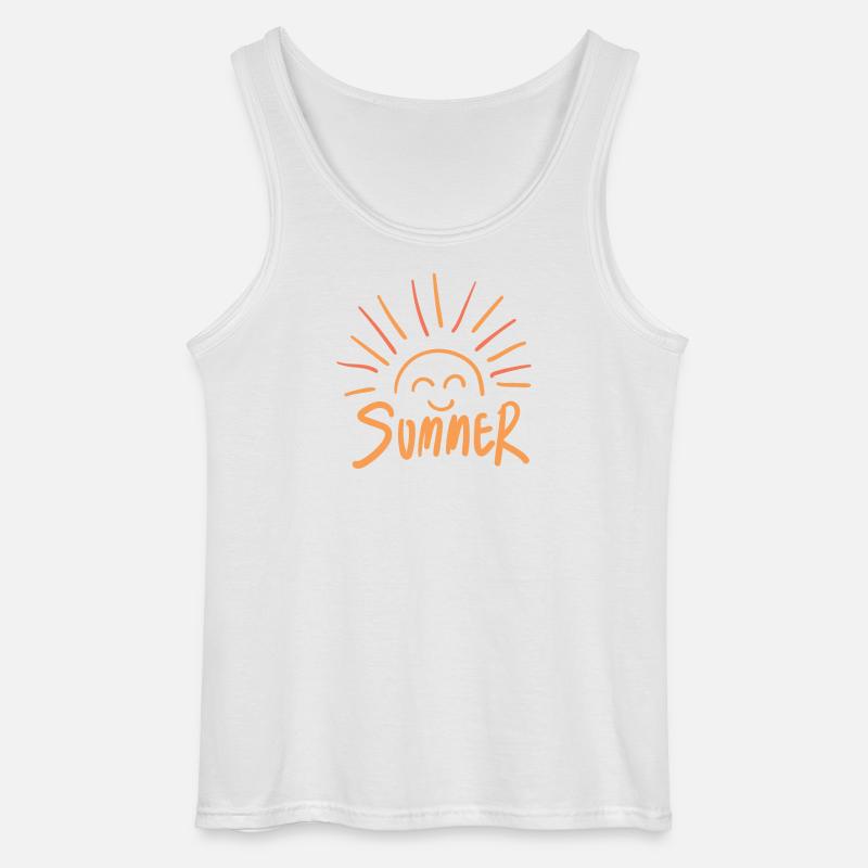 Lebendige Sommer Sonnenstrahlen Illustration - Gildan Männer Tank Top - Weiß