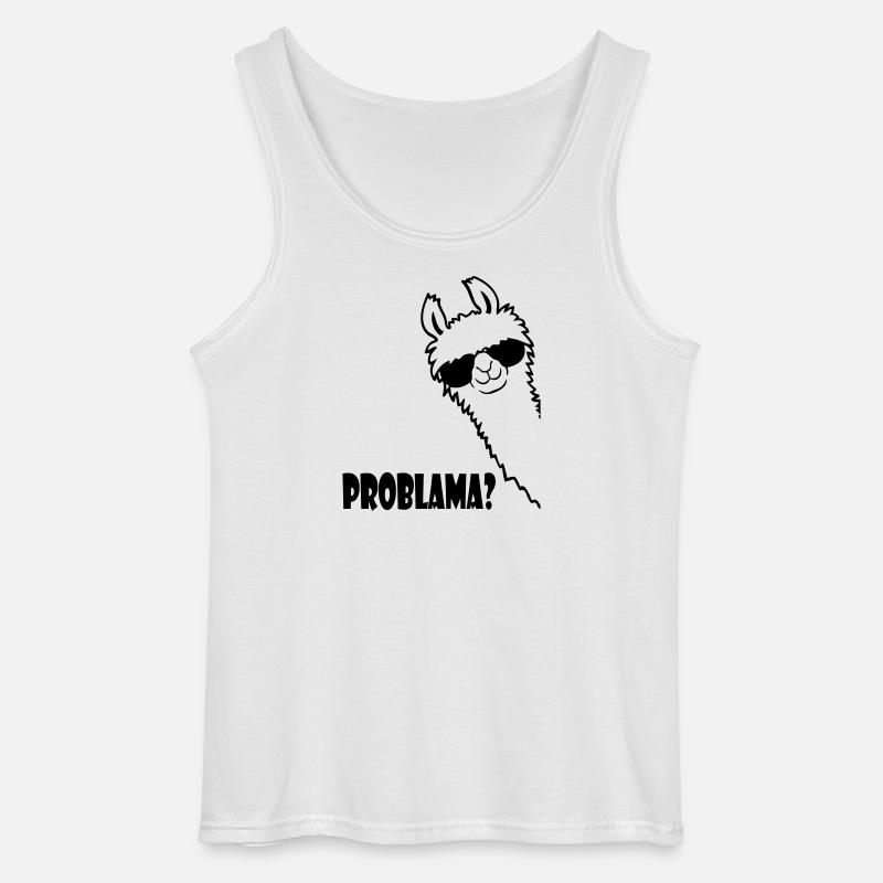 Lama Problama Frage - Gildan Männer Tank Top - Weiß