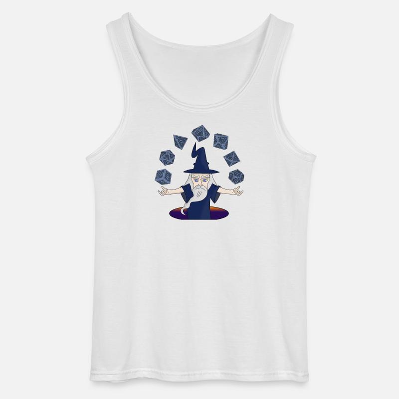 Ein Zauberer mit schwebenden Würfeln - Gildan Männer Tank Top - Weiß