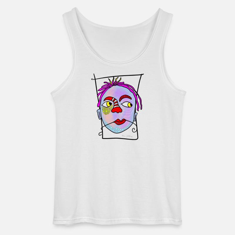 Nebula Gesichtsdruck - Gildan Männer Tank Top - Weiß