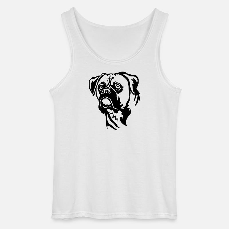 Boxer Kopf - Gildan Männer Tank Top - Weiß