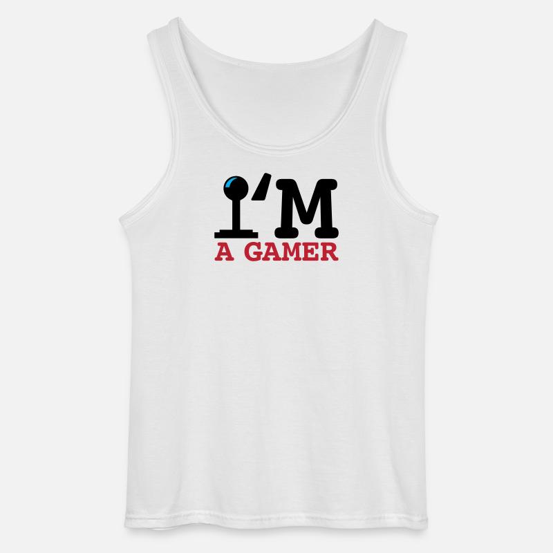 A Gamer Bold Typografie - Gildan Männer Tank Top - Weiß