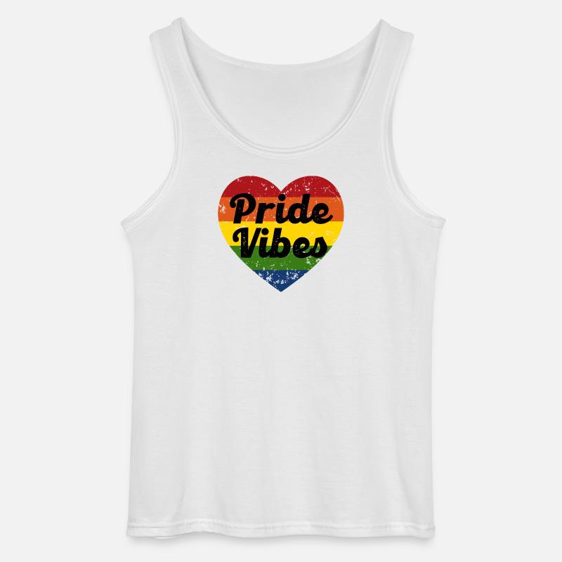 Pride Vibes Herz-Design - Gildan Männer Tank Top - Weiß