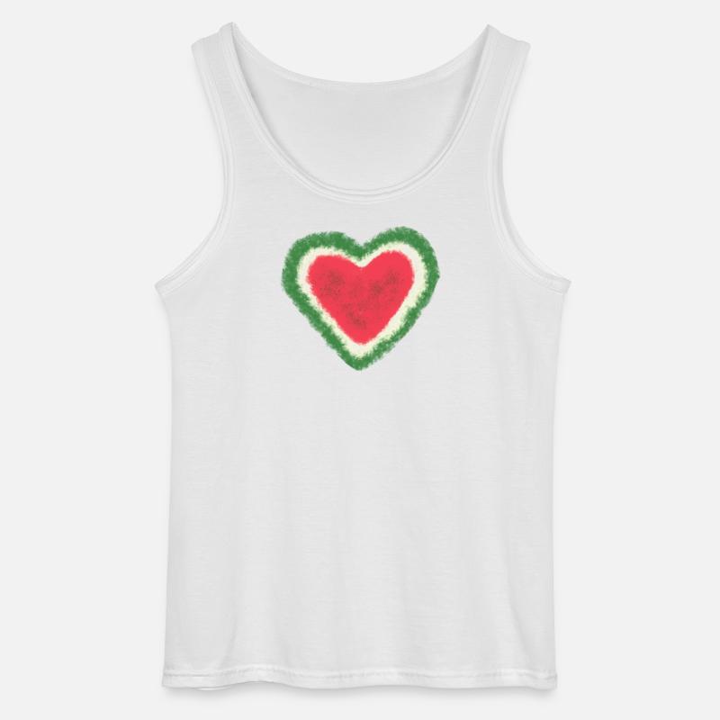 Melone, Wassermelone, Aquarell, Herz - Gildan Männer Tank Top - Weiß