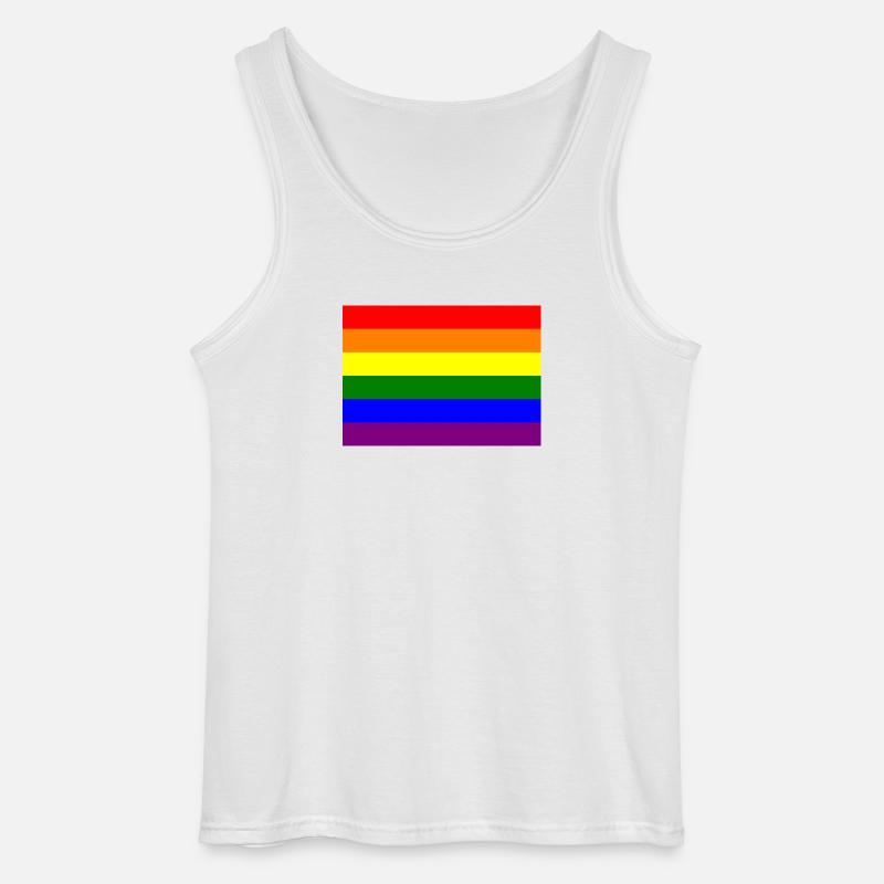 Pride Regenbogen Flaggendesign - Gildan Männer Tank Top - Weiß