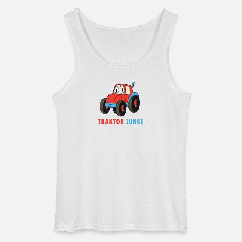 Traktor Junge - Gildan Männer Tank Top - Weiß