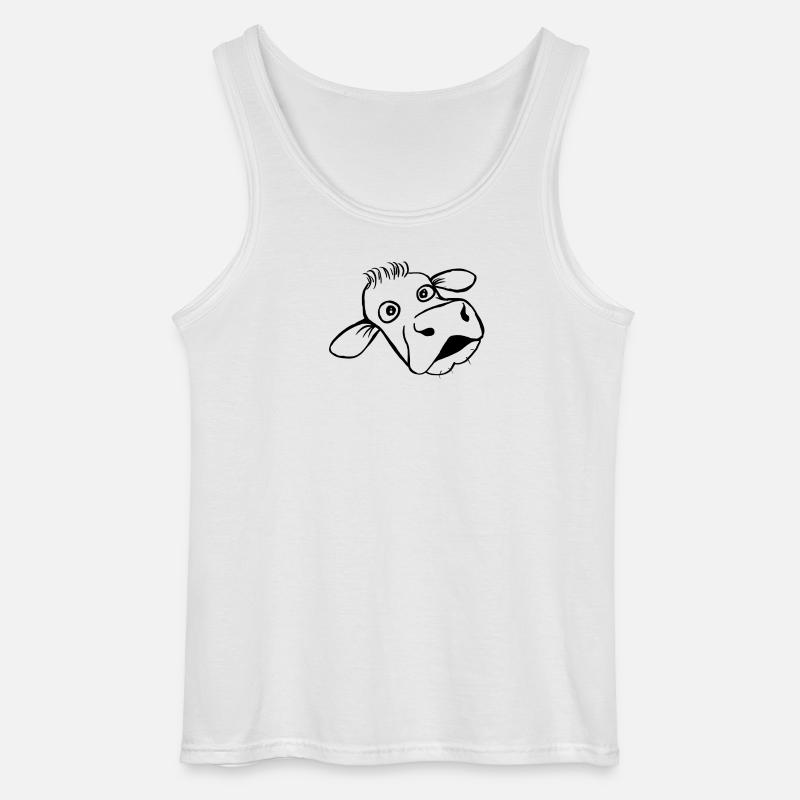 Kuh - Gildan Männer Tank Top - Weiß