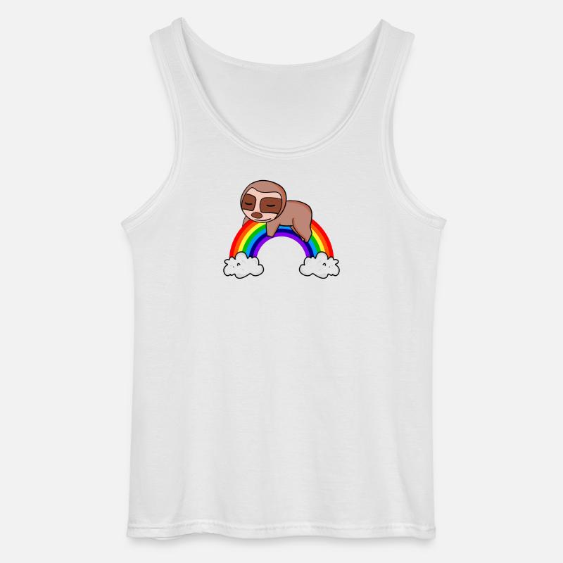 Rainbow Sloth - Gildan Men’s Tank Top - white