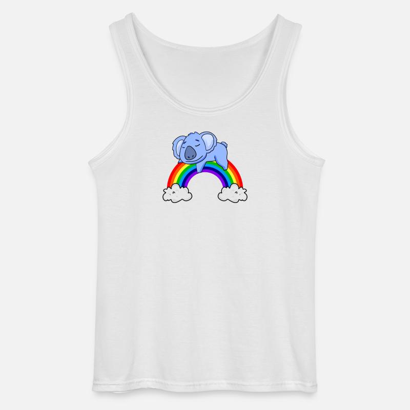 Regenbogen Koala - Gildan Männer Tank Top - Weiß