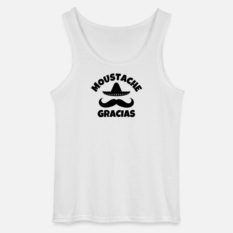 Schnurrbart, Schnurrbart, Schnurrbart gracias - Gildan Männer Tank Top - Weiß