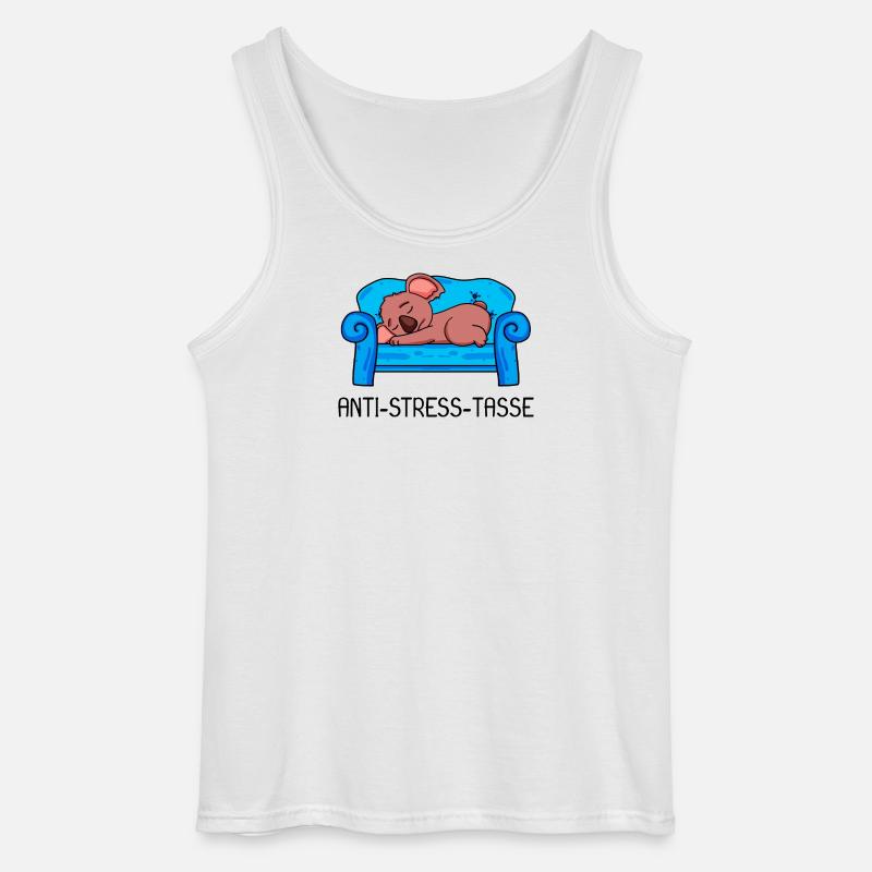 Tasse Koala - Gildan Männer Tank Top - Weiß