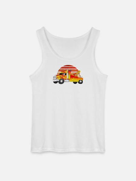 Tow truck sunset - Gildan Men’s Tank Top - white