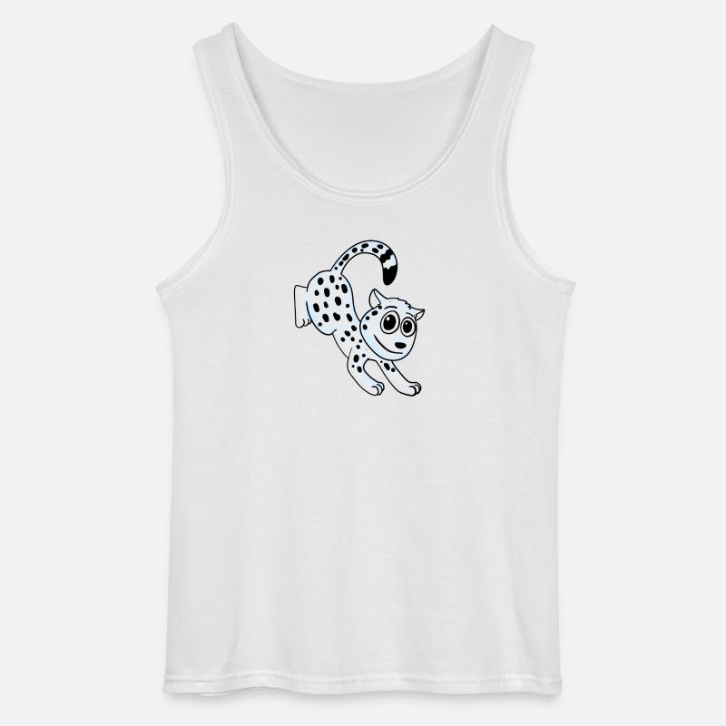 Schneeleopard Leopard - Gildan Männer Tank Top - Weiß
