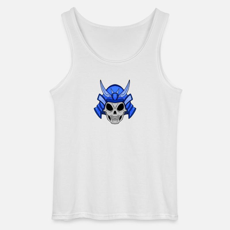 Samurai Skull - Gildan Men’s Tank Top - white