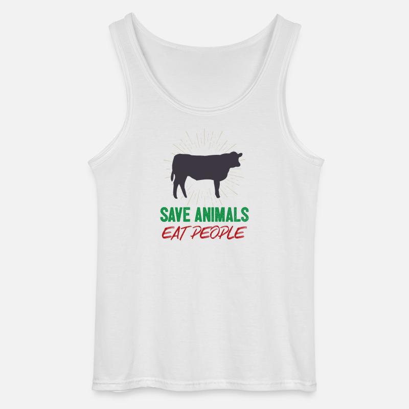 Tiere retten Menschen essen - Gildan Männer Tank Top - Weiß