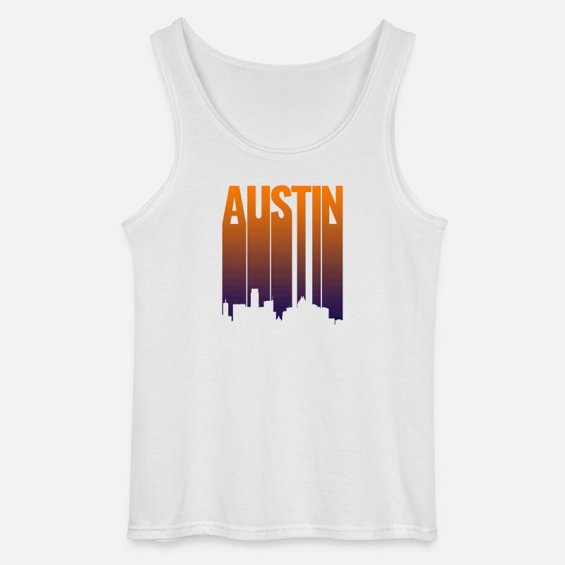 Austin Skyline Gradient - Gildan Männer Tank Top - Weiß