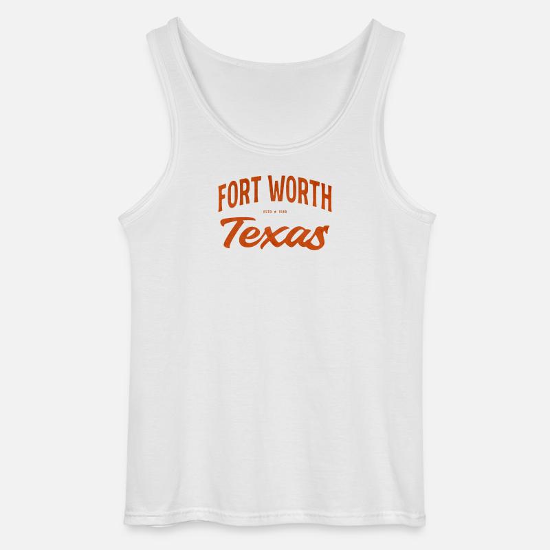 Fort Worth Texas Script - Gildan Men’s Tank Top - white