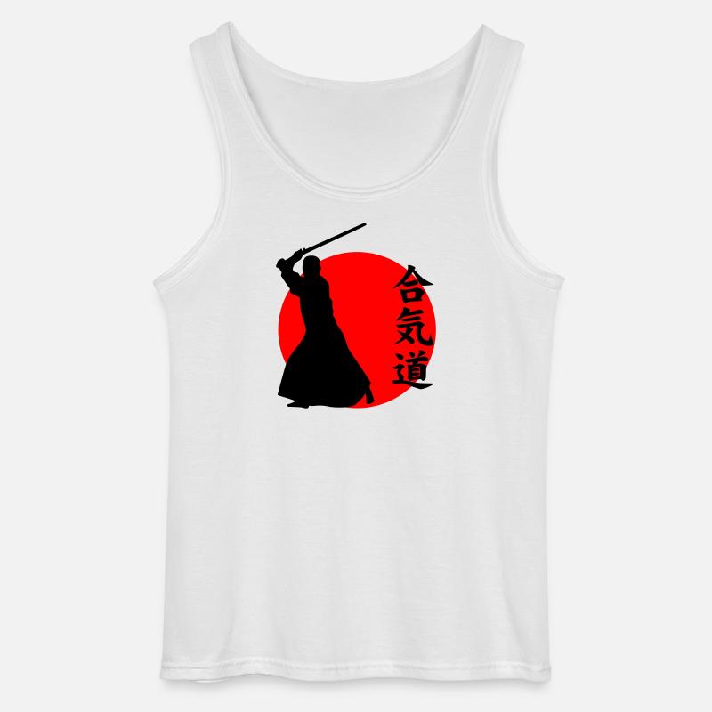 Aikido - Gildan Männer Tank Top - Weiß
