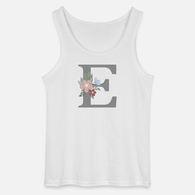 Buchstabe E mit Blume grau - Gildan Männer Tank Top - Weiß