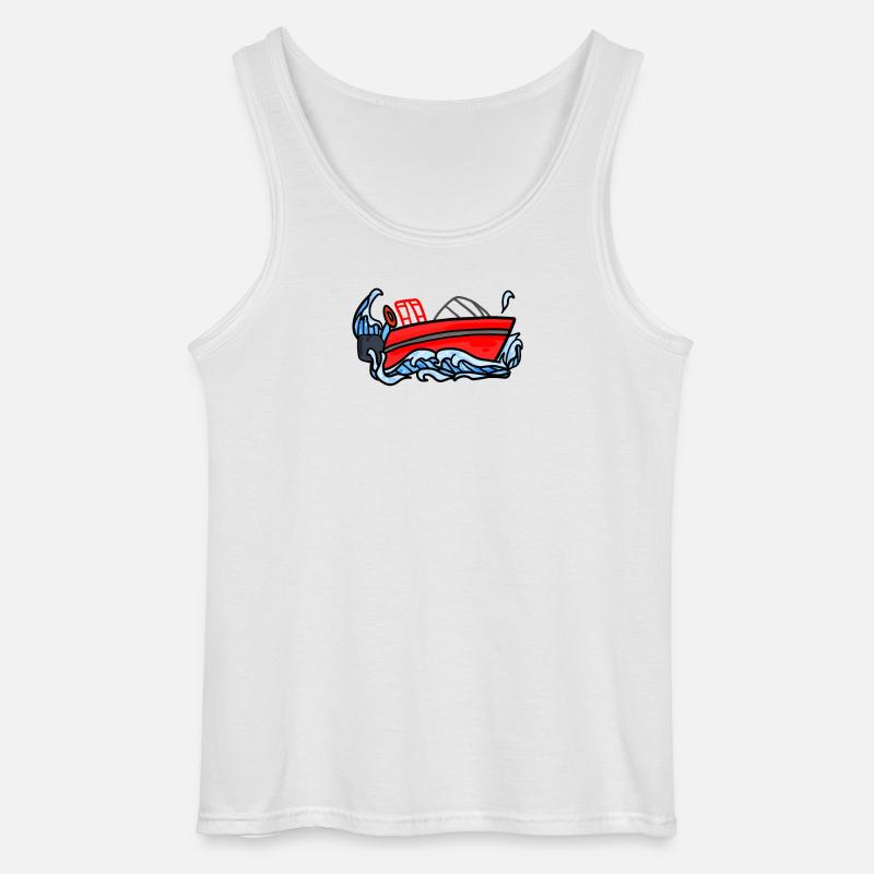 Feuerwehr Boot - Gildan Männer Tank Top - Weiß