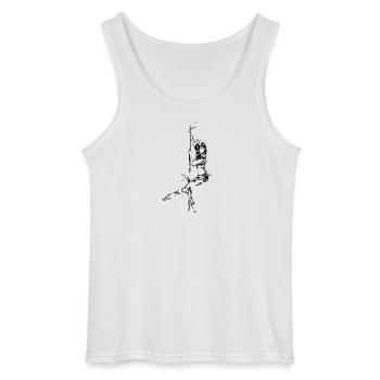 Pole Dance - Gildan Men’s Tank Top - white - Front - AI Model Male 185 dark (185cm)