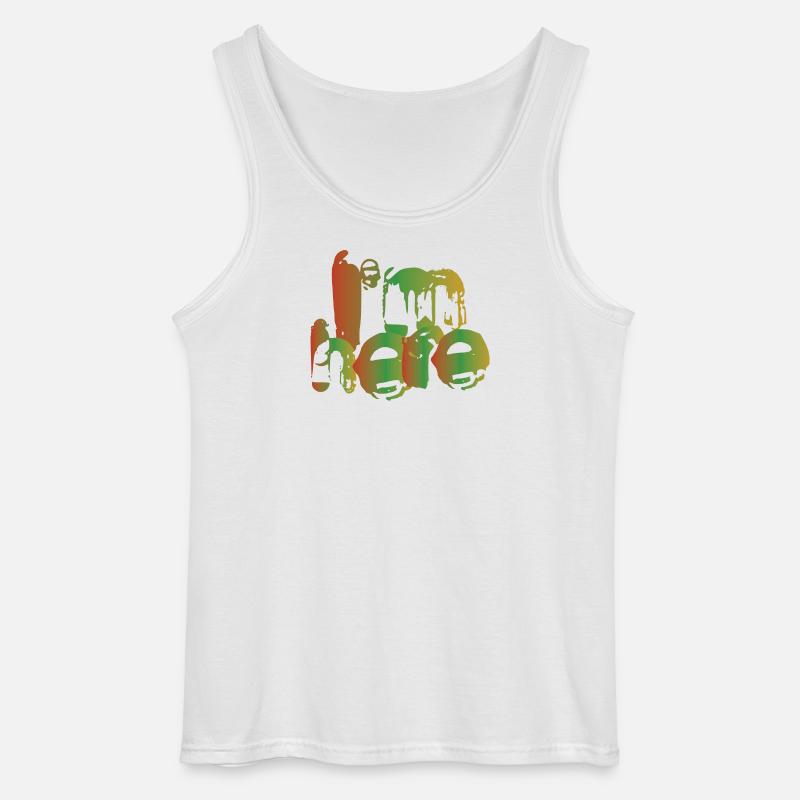 Ich bin hier - Gildan Männer Tank Top - Weiß