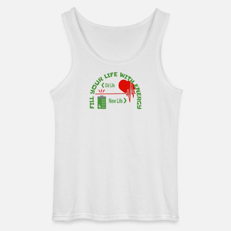 Füll dein Leben mit Energie - Gildan Männer Tank Top - Weiß