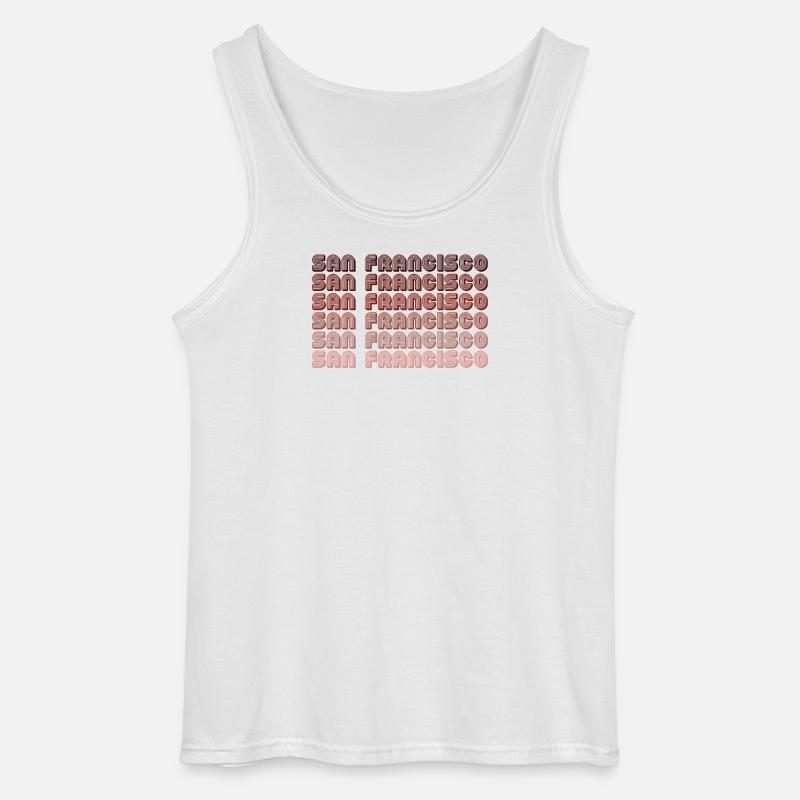 San Francisco Grid Gradient Pattern - Gildan Men’s Tank Top - white