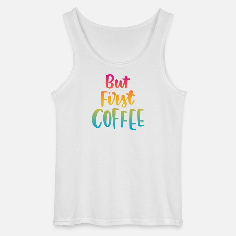 Aber erster Kaffee - Gildan Männer Tank Top - Weiß