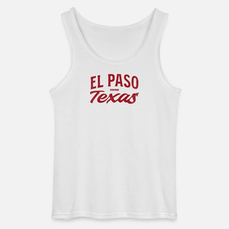 El Paso Texas Retro Script - Gildan Men’s Tank Top - white