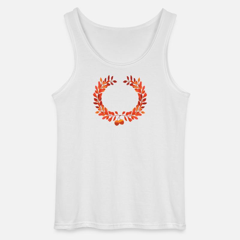 Herbstlaub Kranz mit Eicheln - Gildan Männer Tank Top - Weiß