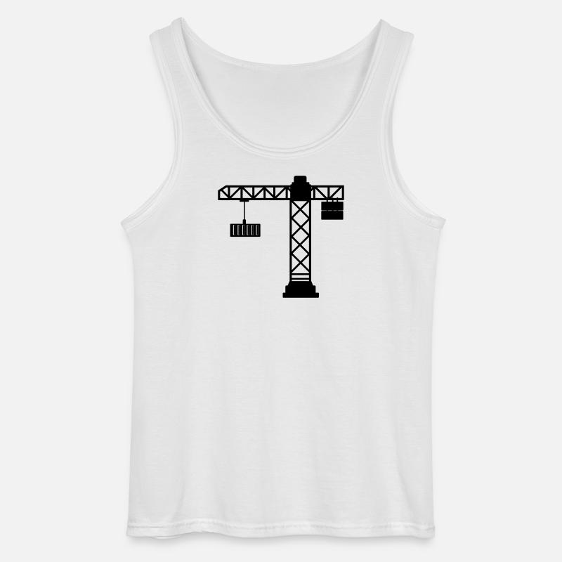 Kran mit Seecontainer - Gildan Männer Tank Top - Weiß