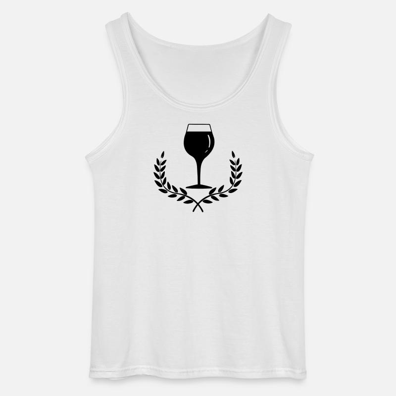 Weinglas mit Lorbeerkranz - Gildan Männer Tank Top - Weiß