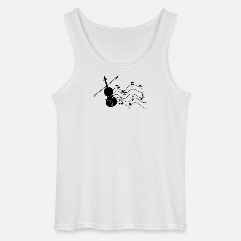 Violine mit Noten - Gildan Männer Tank Top - Weiß