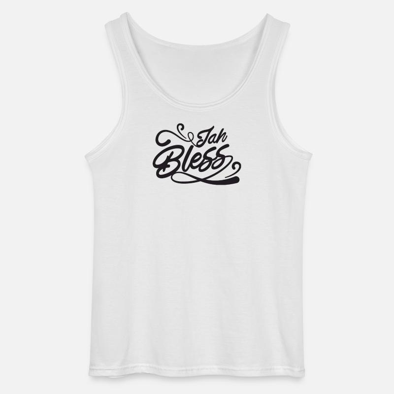Jah Bless Script - Gildan Männer Tank Top - Weiß