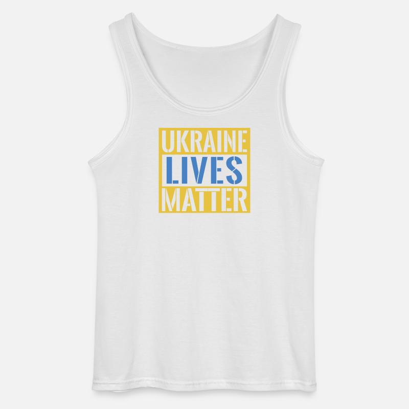 Ukraine Lives Matter Bold Statement - Gildan Männer Tank Top - Weiß