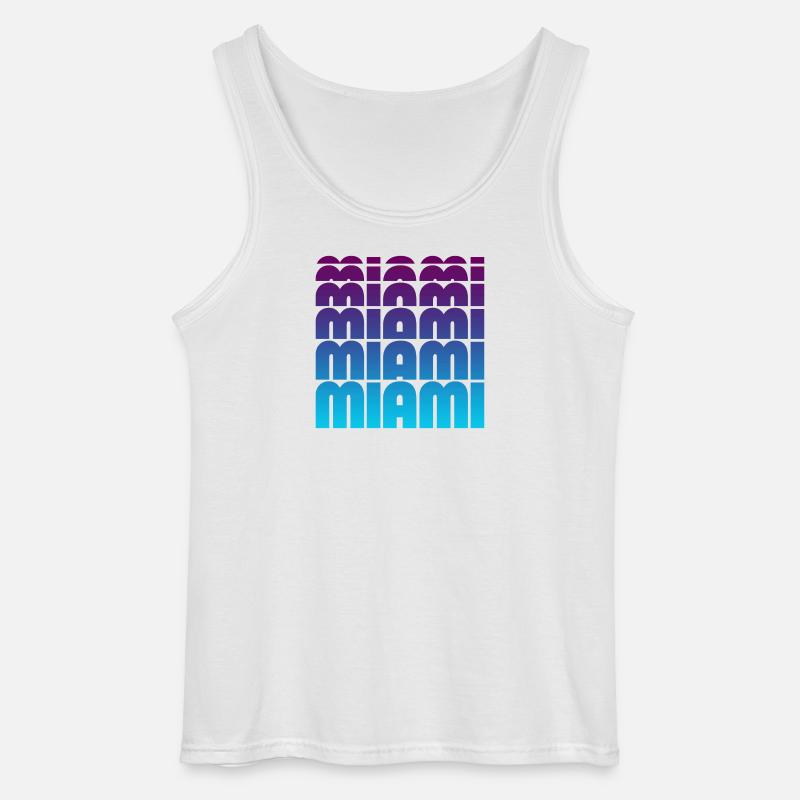 Miami Grid Gradient - Gildan Männer Tank Top - Weiß