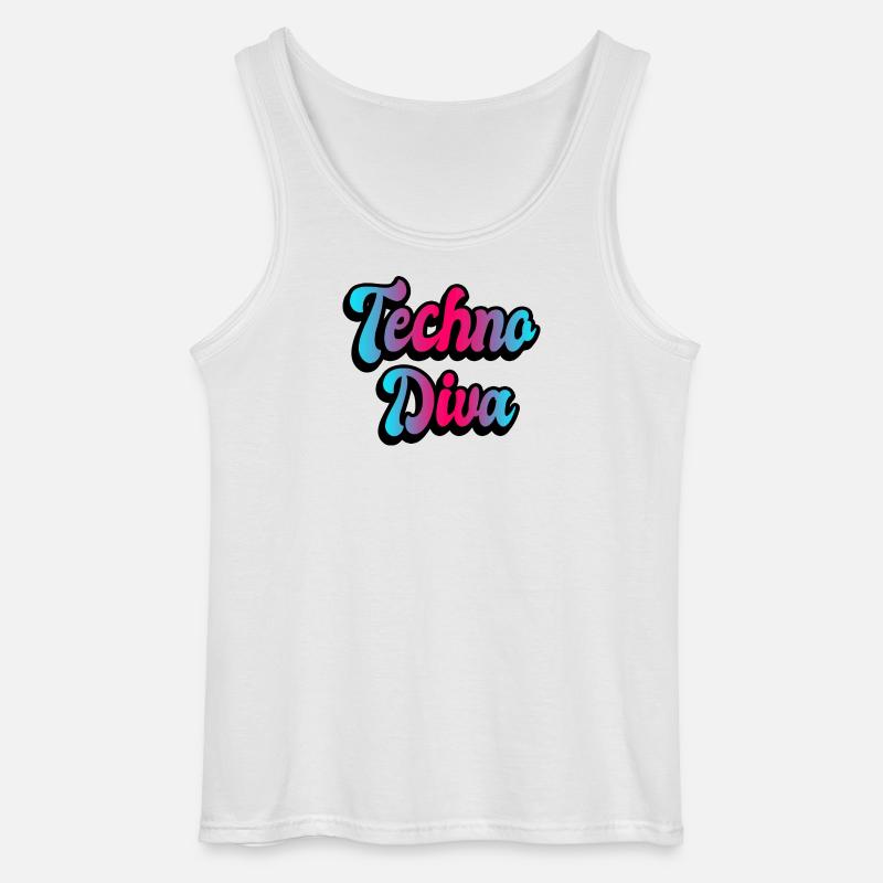 Techno Diva - Gildan tanktop til mænd - hvid