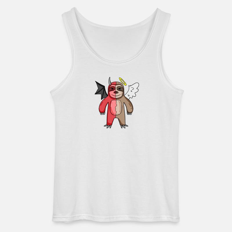 Sloth - Angel and Devil - Gildan Men’s Tank Top - white