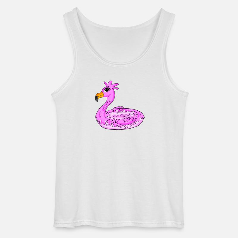 Flamingo Donut - Gildan Männer Tank Top - Weiß