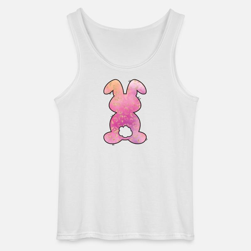 Leopard Pattern Rabbit Easter - Gildan Men’s Tank Top - white