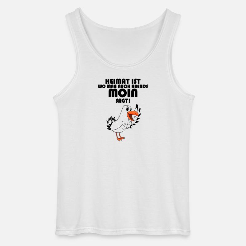 Nordsee Plattdeutsch Spruch Moin Möwe - Gildan Männer Tank Top - Weiß