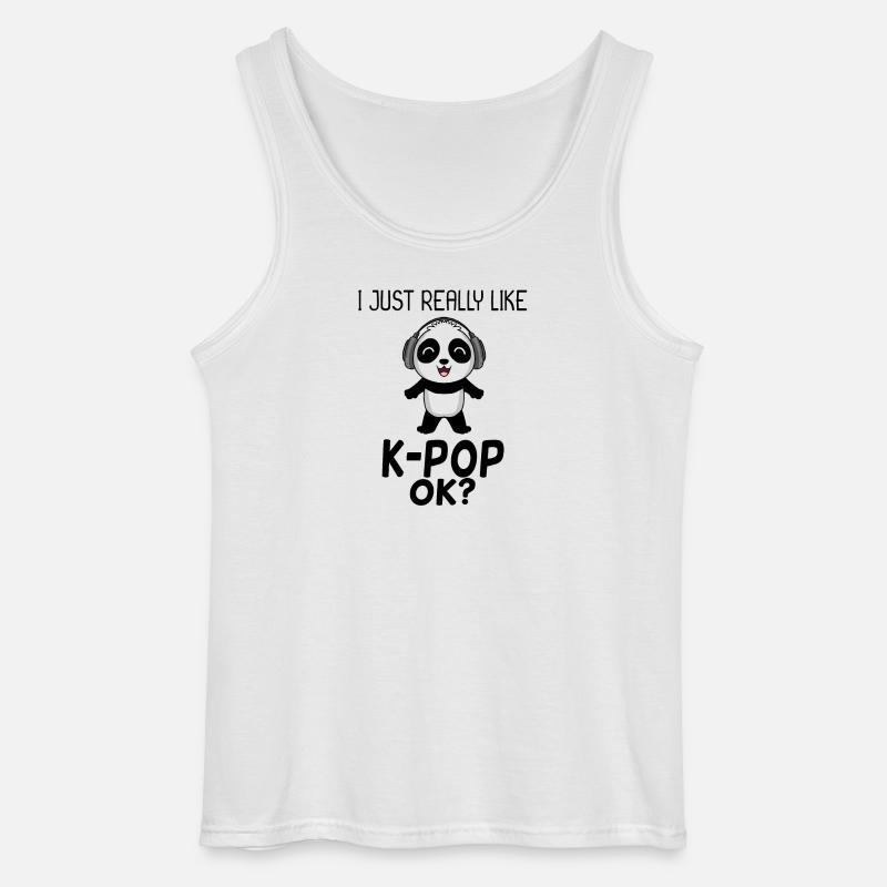 k Pop Spruch Panda - Gildan Männer Tank Top - Weiß