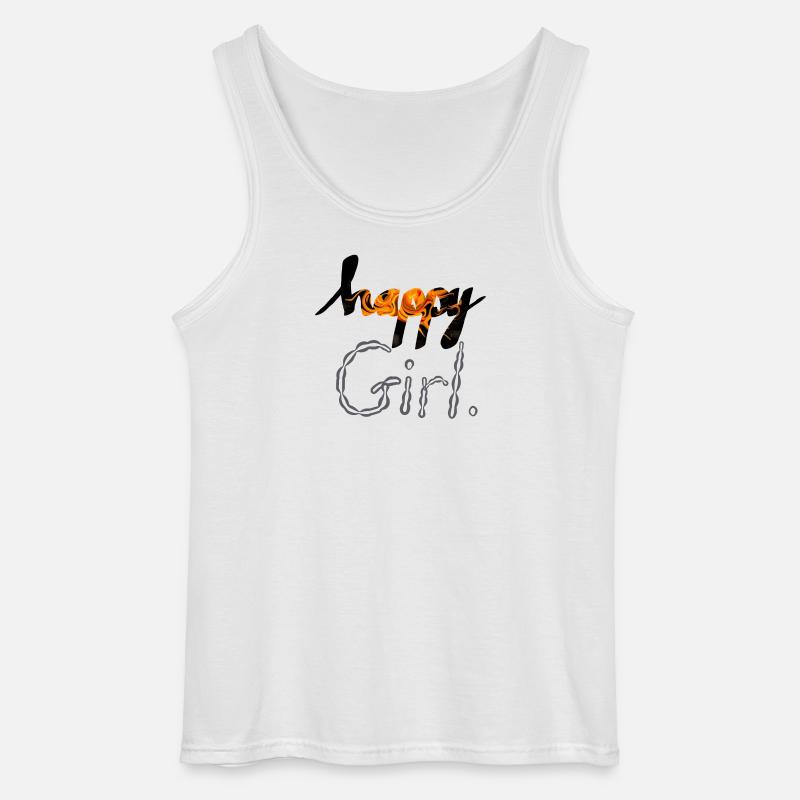 Glückliches Mädchen - Gildan Männer Tank Top - Weiß