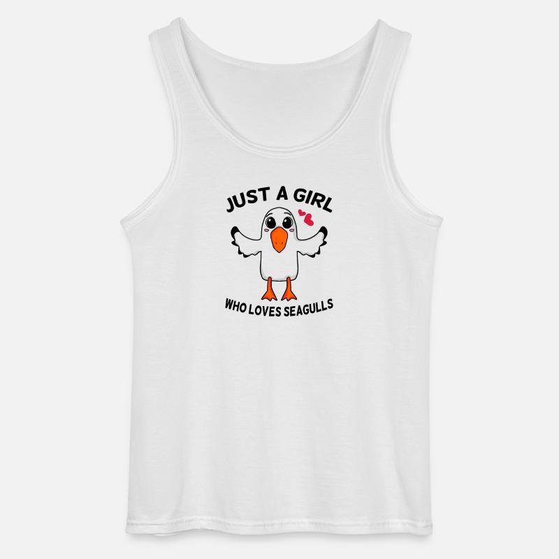 Möwe Spruch Mädchen Nordsee - Gildan Männer Tank Top - Weiß