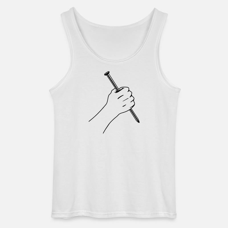 Großer Nagel in Faust - Gildan Männer Tank Top - Weiß