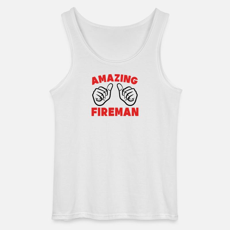 Berufsfeuerwehr Brandschutz Feuerwehr Statement - Gildan Männer Tank Top - Weiß