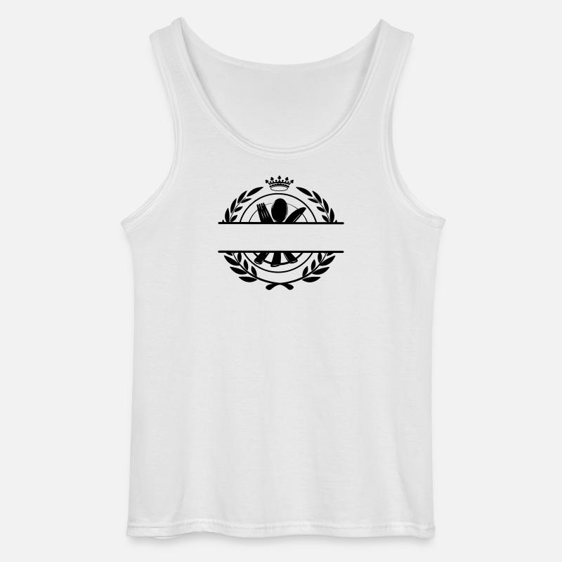 Besteckmenü-Logo mit Krone - Gildan Männer Tank Top - Weiß